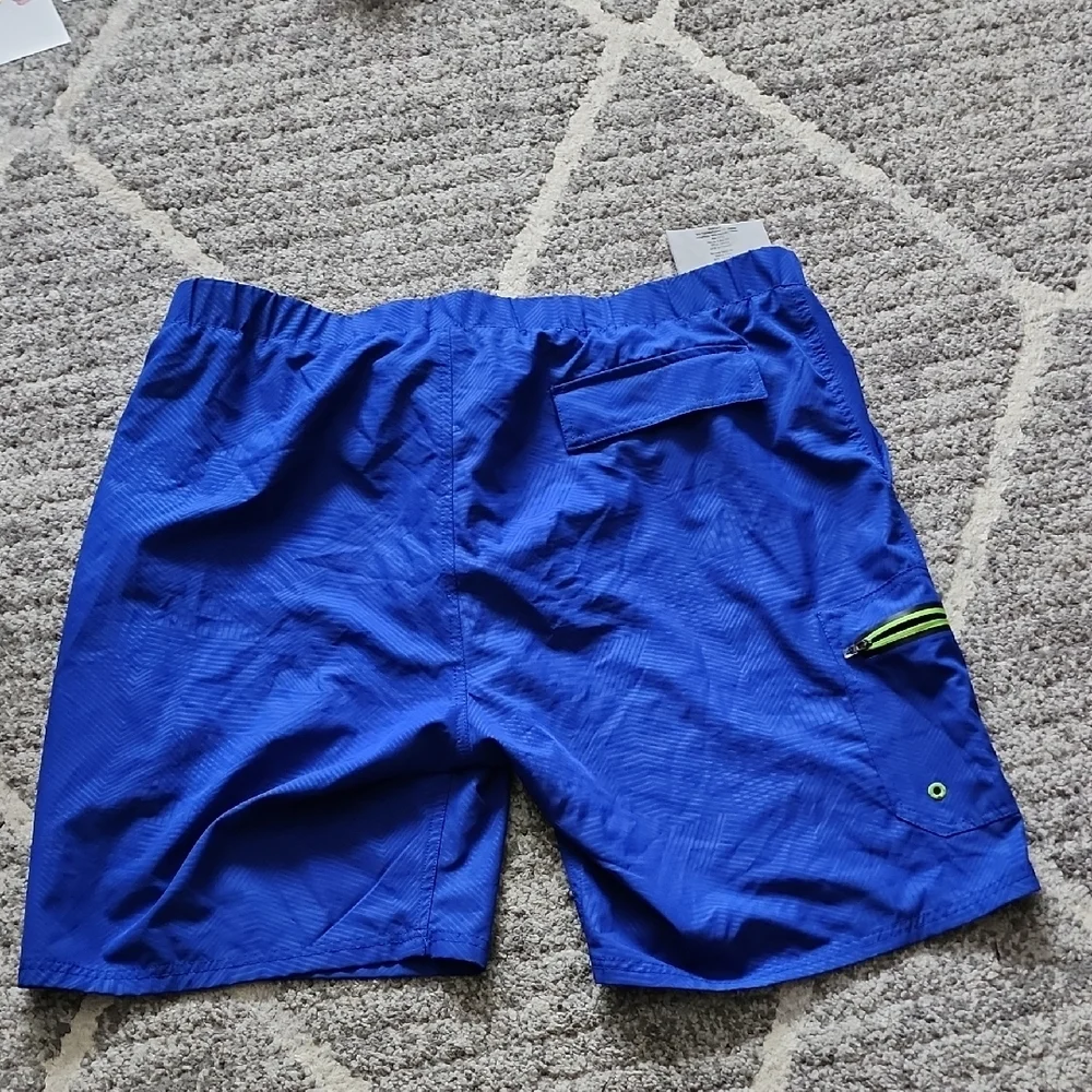 ZeroXposur Green and Blue Swim Trunks with Quick-Dry Fabric - Picture 2 of 5